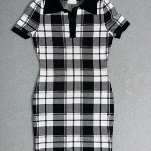 Always Black and White Plaid Dress